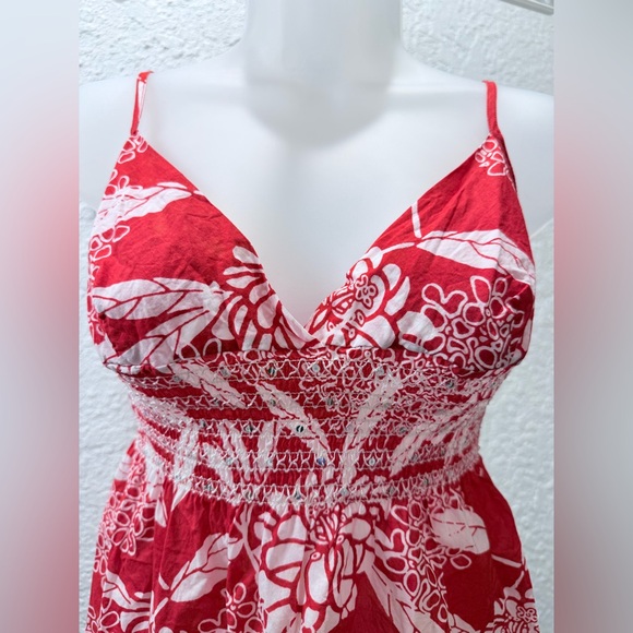 Colours Tops - Red Floral Spaghetti Strap Camisole